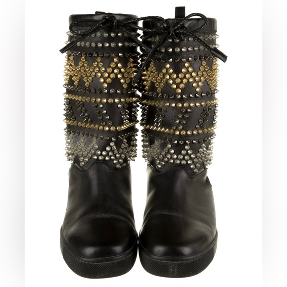 Christian Louboutin spikes multi black snow winter boots - Picture 6 of 15